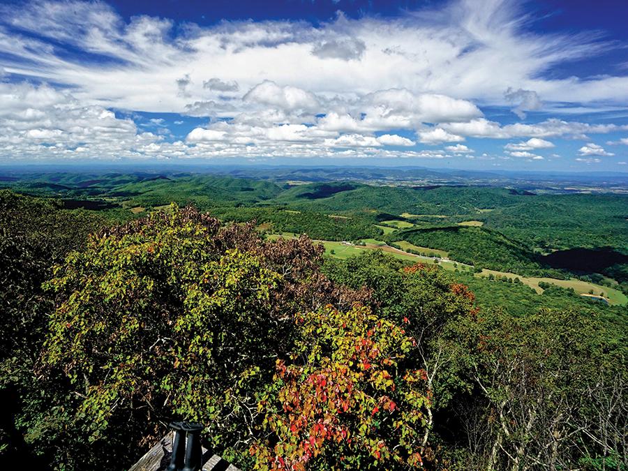 Glassed on all four sides, the interior of the observatory offers panoramic views in all directions and information about migratory raptors. Outside, a deck surrounding the observatory provides telescopic views of the mountains and ridges of Southern West Virginia and Virginia.