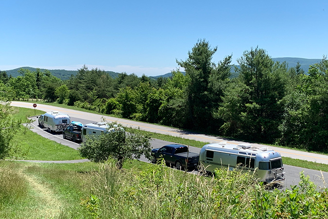 One of the joys of RVing is getting to know other aficionados and traveling together in the beautiful scenery of the Blue Ridge region.
