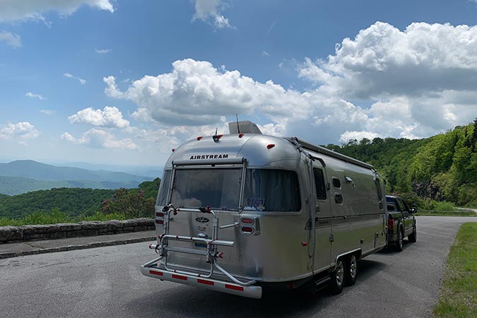 Enjoying the view at an overlook.