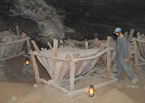 Wooden vats used to collect saltpeter during the Civil War remain at the Organ Cave.