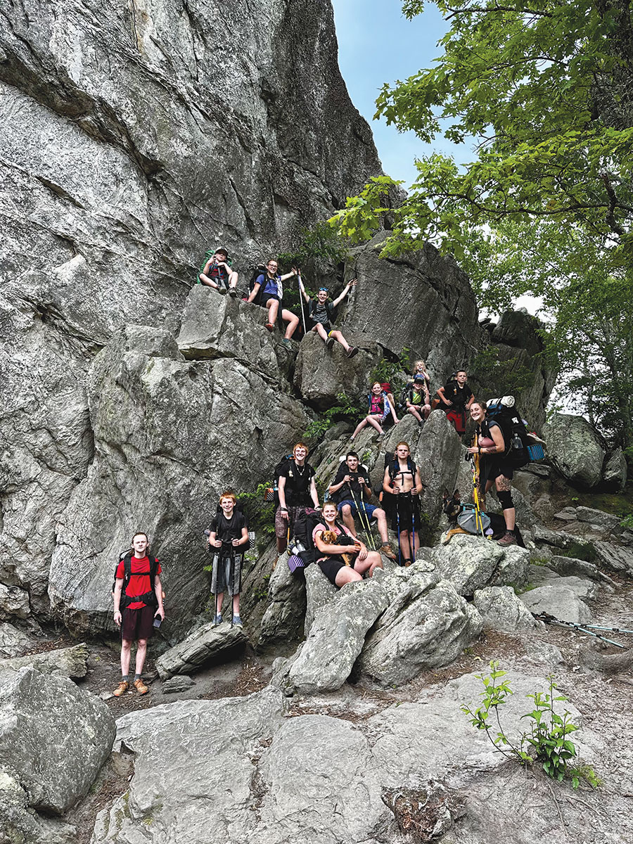 The Bettis family fanned out across the famed Dragon’s Tooth rock formation at the summit of 2,684-foot Cove Mountain in Virginia.