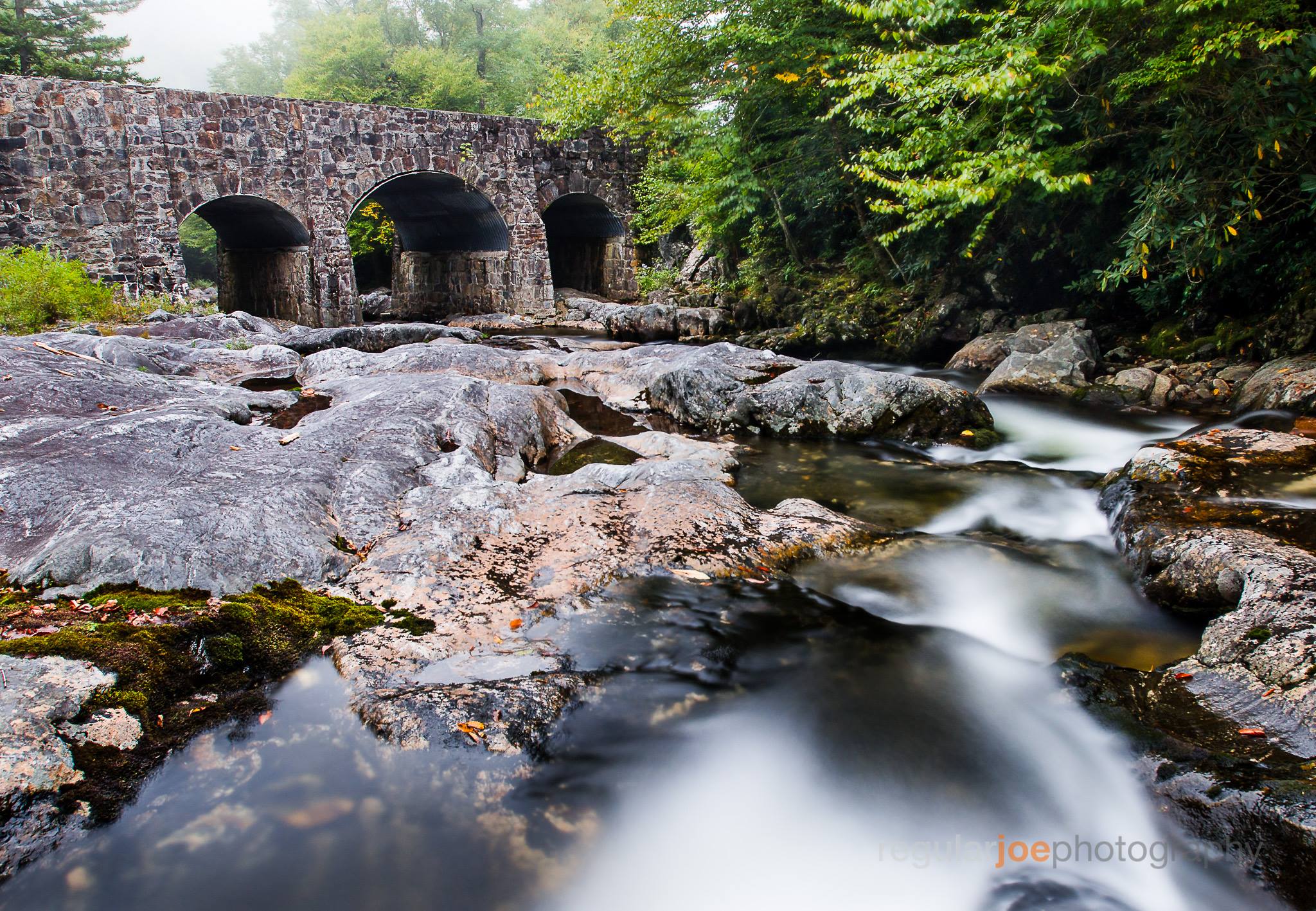 Gorgeous rock formations combined with an awesome stone bridge in Pisgah National Forest...