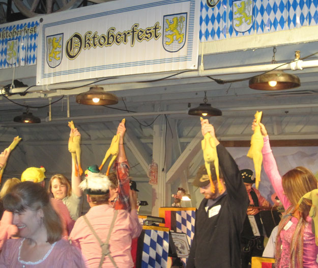 The chicken dance is one of Mountain Lake's Oktoberfest traditions.