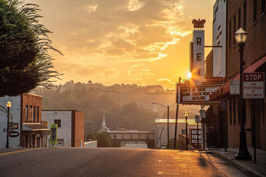 The Rex Theater is a landmark in downtown Galax, Virginia.