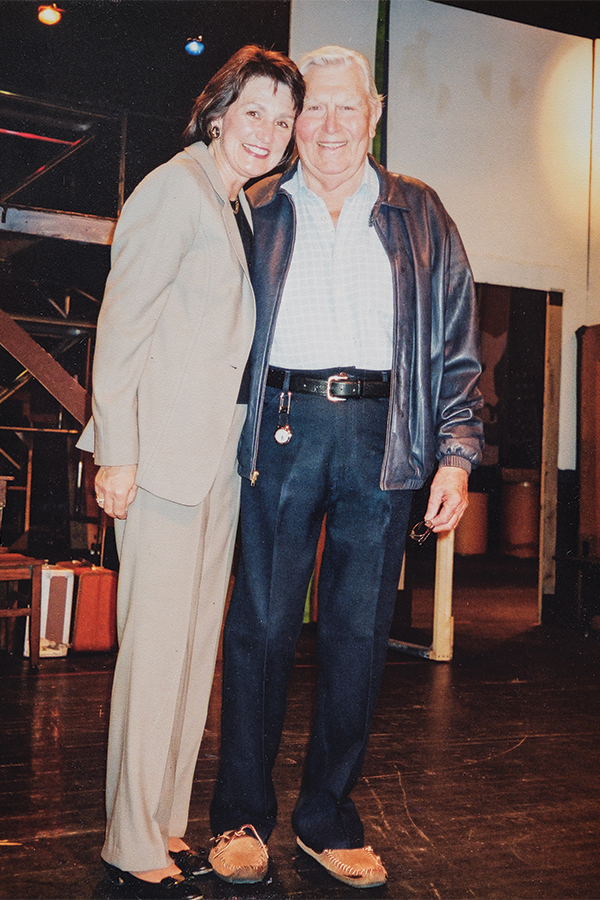 Tanya Jones stands with Andy Griffith (1926-2012), whose TV show brought fame to Mount Airy, North Carolina.