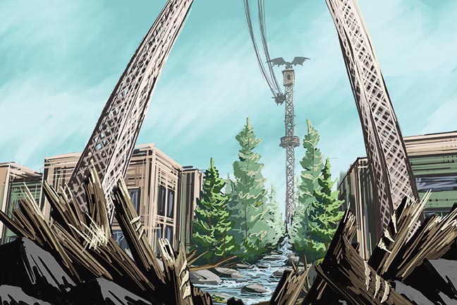 The 200-foot-tall Mountain Monster offers a thrill ride in Pigeon Forge, Tennessee.