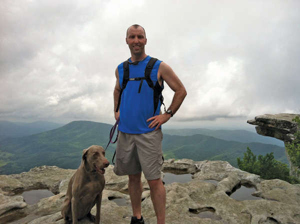 Joe Hanning and Jagger enjoy hikes to spots like McAfee Knob.