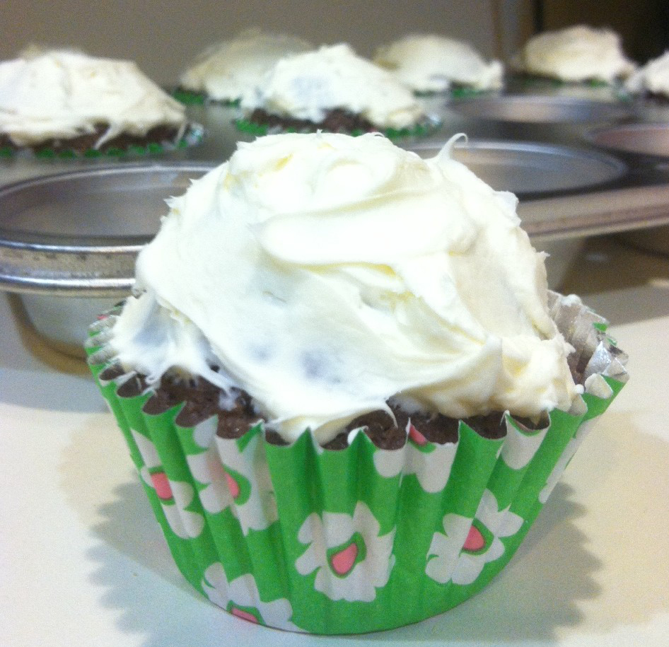 Chai Brownie cupcake with cream cheese frosting!