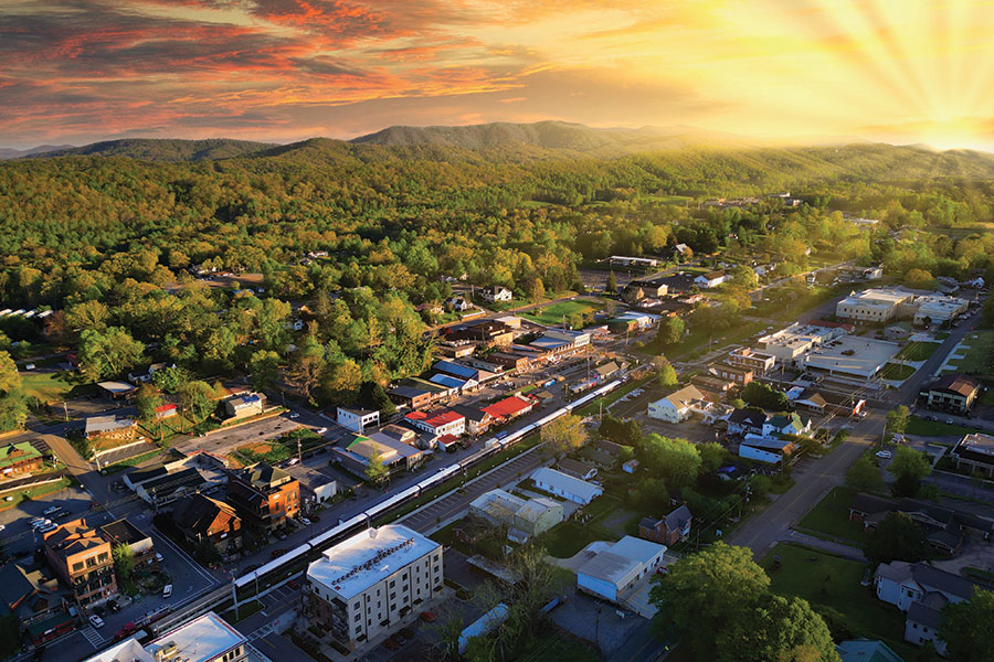 Downtown Blue Ridge, Georgia, is home to The Arts Center.