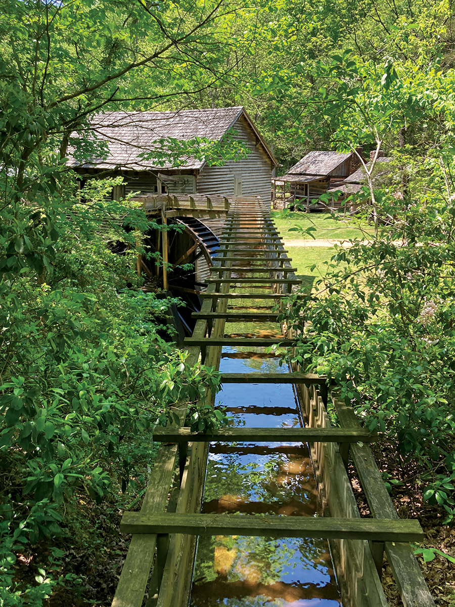 The gristmill at Hagood Mill is still in operation after 180 years.