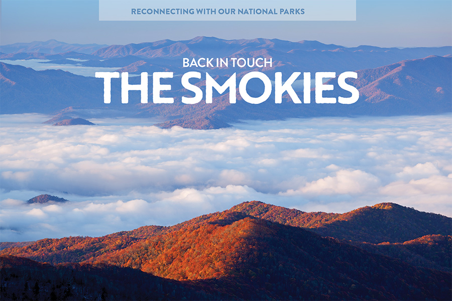 The year-round lure of the Great Smokies is evident in this view of an autumn sunrise from Clingman’s Dome, the highest point in the park.