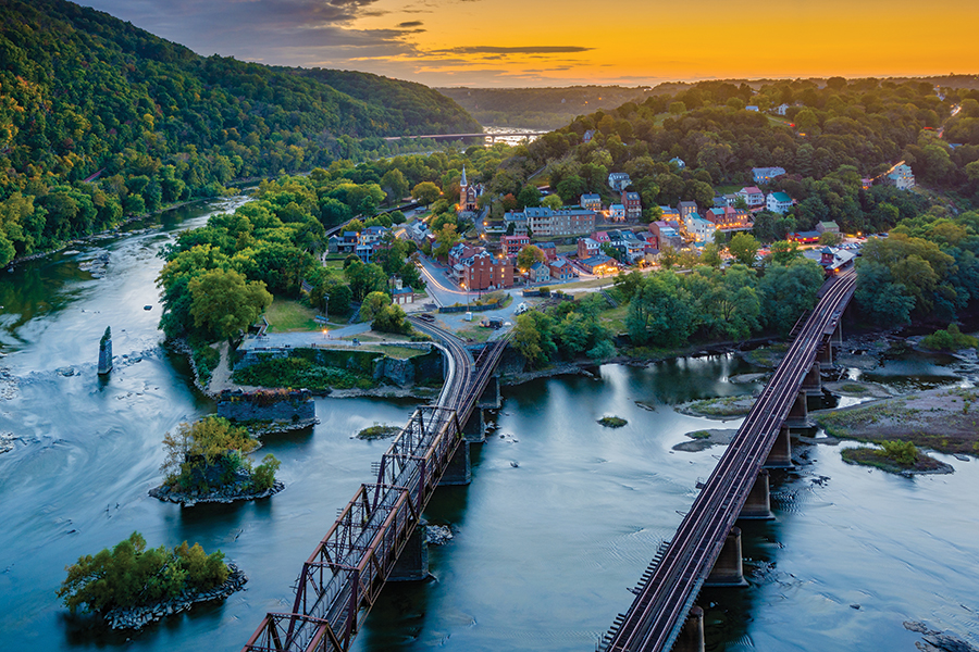 West Virginia’s Harpers Ferry National Historical Park’s rich past unfolds near the confluence of the Shenandoah and Potomac rivers.