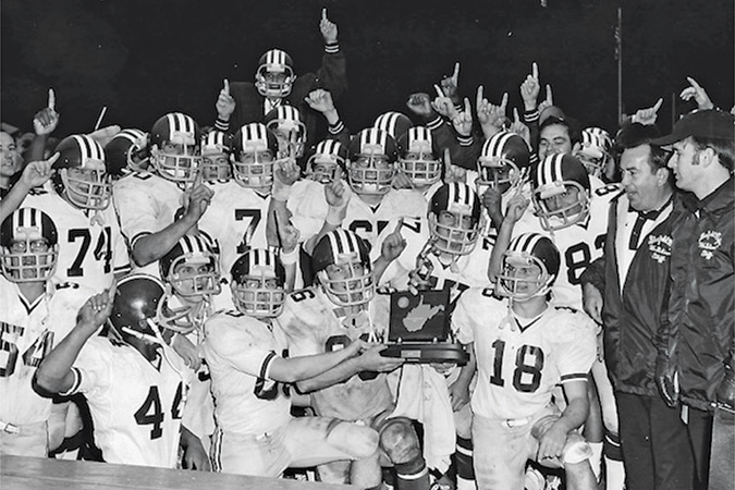 Yes, it’s your state champion Bluefield Beavers 1975 state champions! Donnie Jackson (number 18), would go on to play football at Wake Forest.