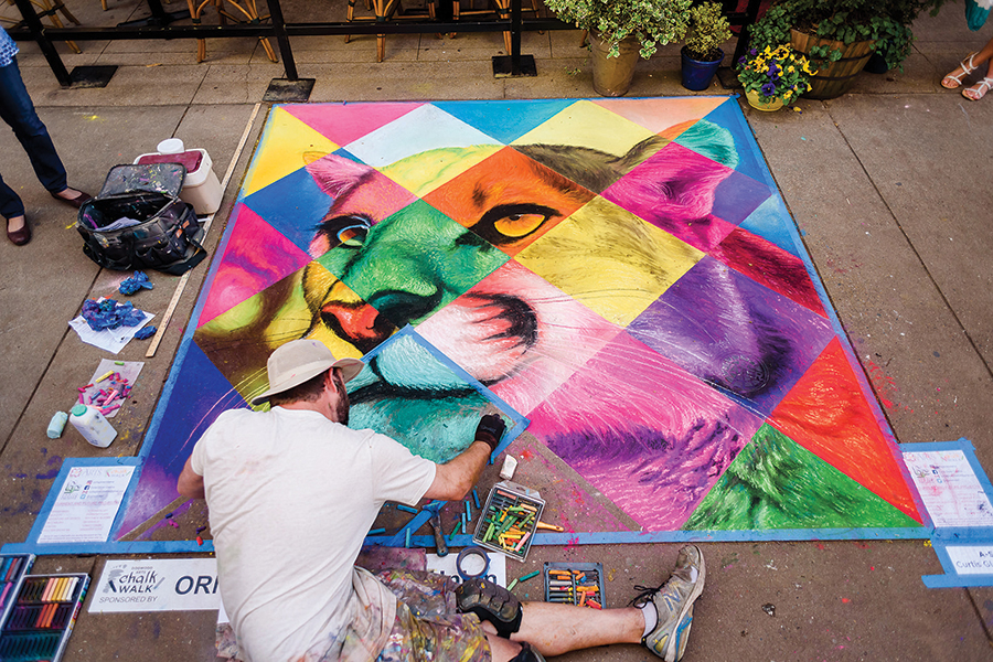 Artists showcase their creativity on April 6 at the Dogwood Arts Chalk Walk.