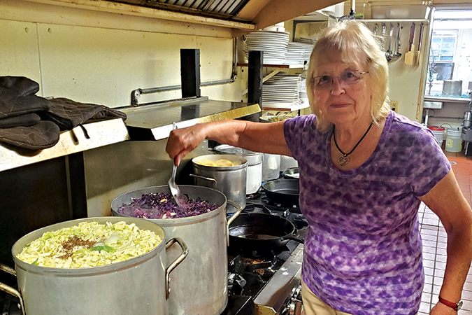 Ingrid Moore makes German rotkohl, red cabbage, the way her mother and grandmother taught her, but in much larger quantities.