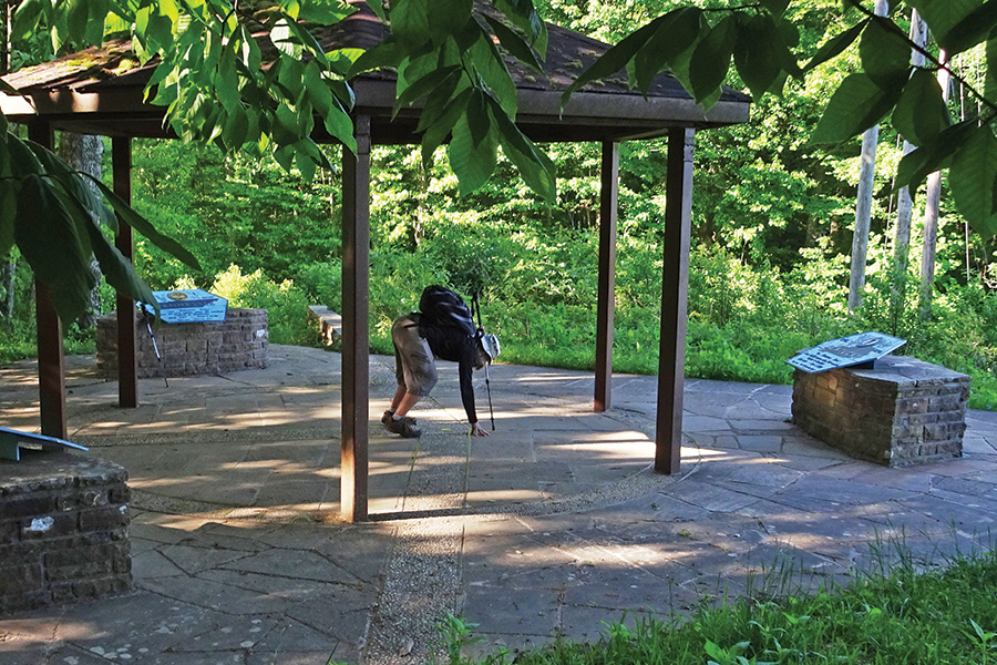 Leonard Adkins contorts only slightly to place himself in three states at once.