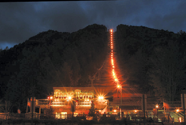 Ghost Town's revamped chair lift will take visitors up 3,500 feet to the top of Buck Mountain, where the theme park is located.