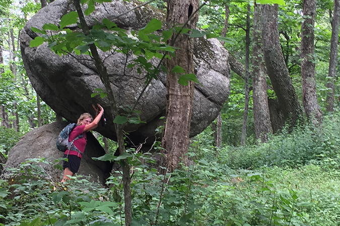 Gail keeps Harkening Hill’s Balance Rock from hurting someone.