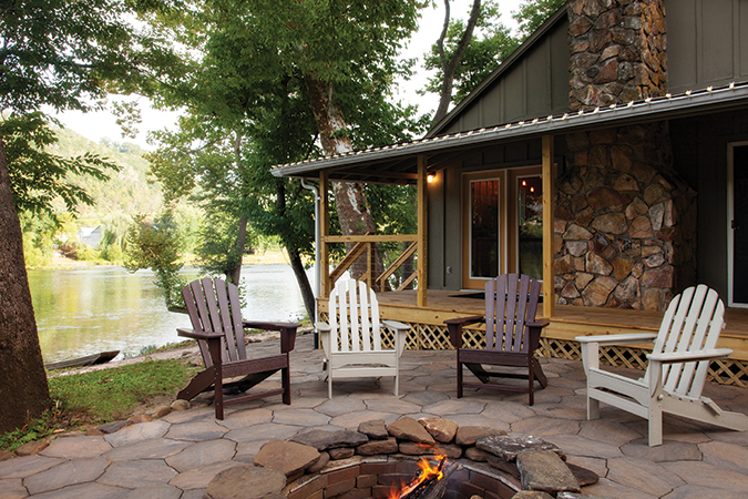 The cabin on Coney Island is a perfect paddle-to stay at the confluence of the New, Greenbrier and Bluestone rivers.