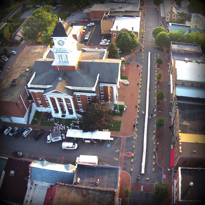 The farmers market operates behind the Jonesborough Courthouse.
