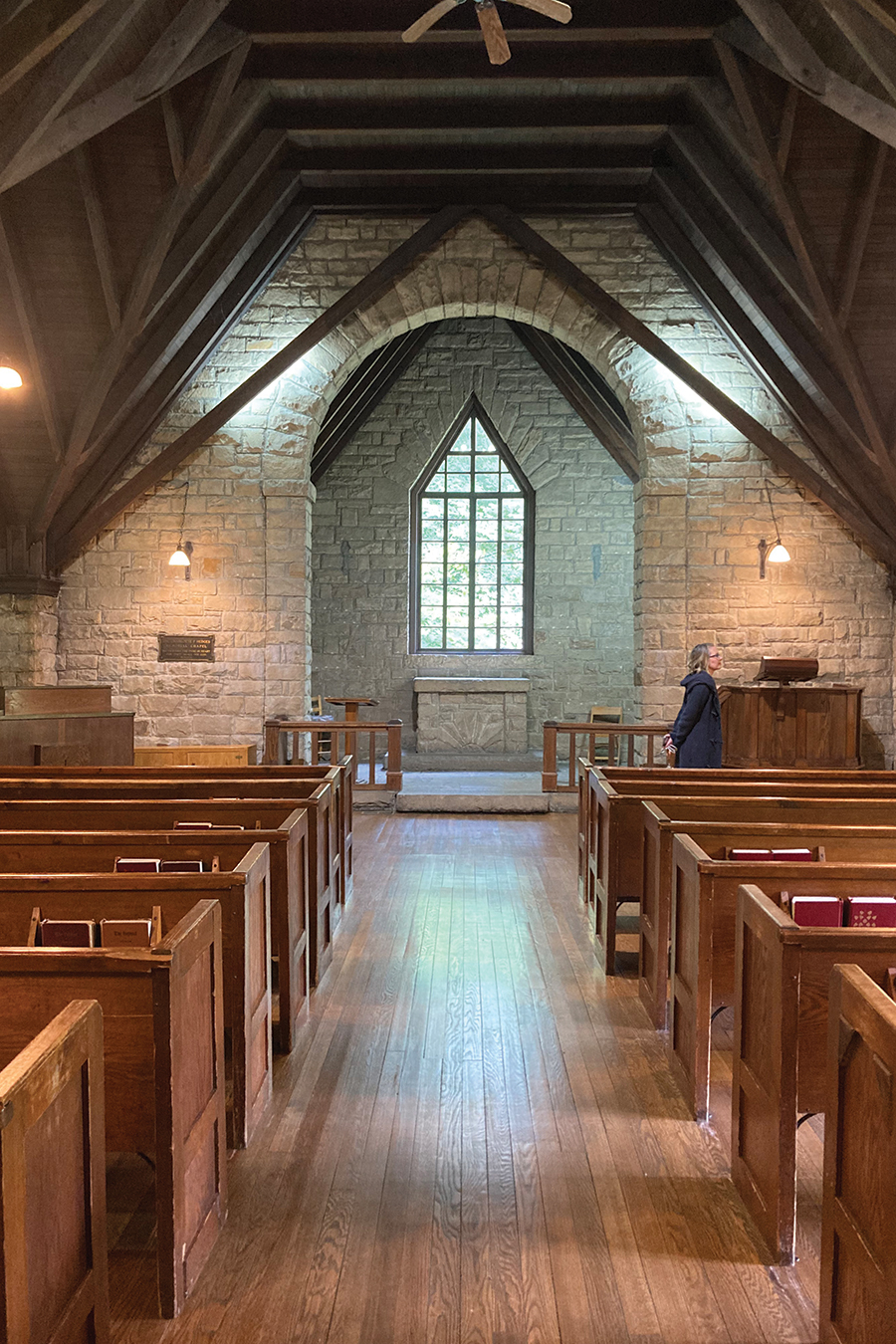 Dedicated in November, 2024, the Charlotte F. Hedges Chapel was designed by Pine Mountain architect Mary Rockwell Hook.