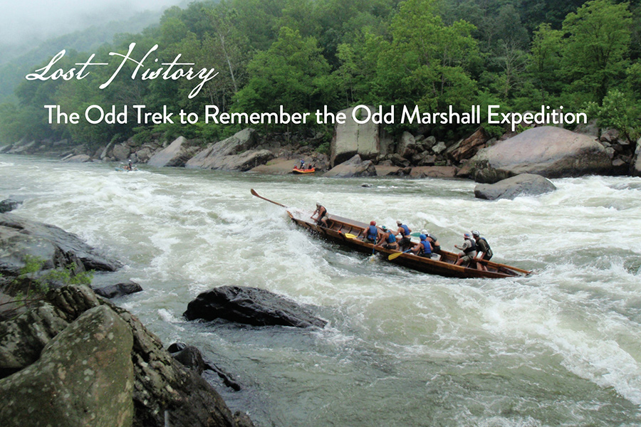 Andrew Shaw and company run the New River Gorge’s class IV rapids to re-create the 1812 trek.