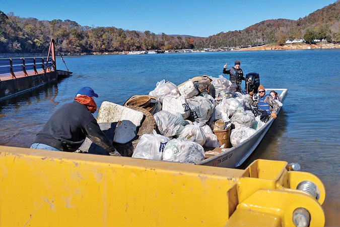 These are some of the results of a partners’ cleanup on Norris Lake, part of the Clinch River, which is a tributary of the Tennessee River.