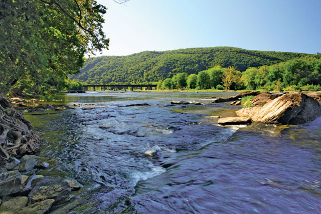 A breathtaking view greets visitors at Maryland’s Chesapeake & Ohio Canal National Historical Park, across the Potomac River from Harpers Ferry, W. Va.
