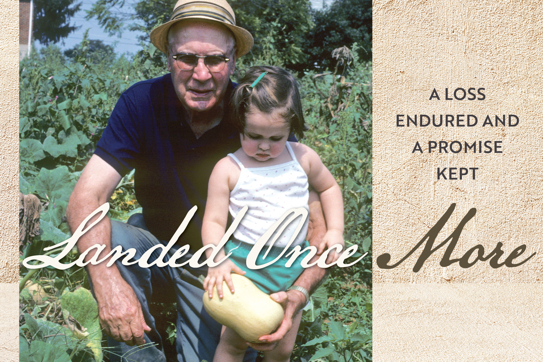 Bruce Ingram’s Granddaddy Willie kneels in the garden he created at a retirement home. Beside him is his great-granddaughter Sarah when she was three. Sarah is now 39 with two children.