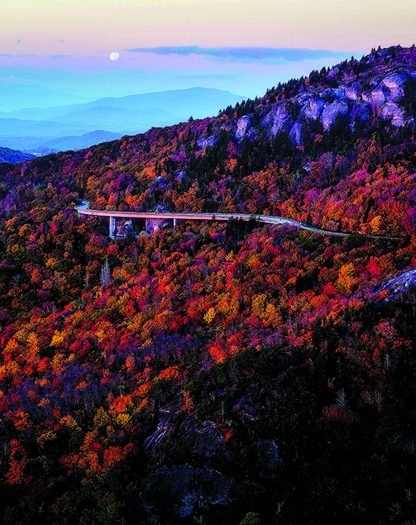 Grandfather Mountain’s Linn Cove Viaduct is also a good place to appreciate the escarpment.