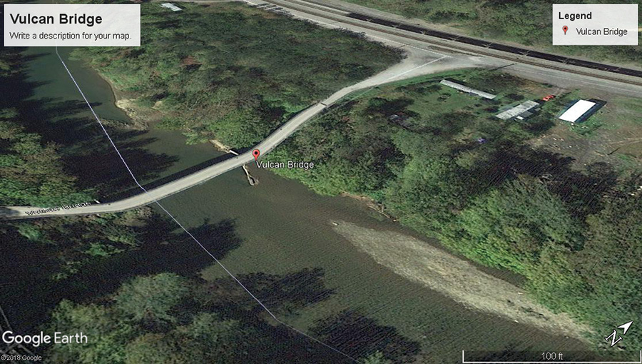 Google Earth photo showing the 1980 bridge.