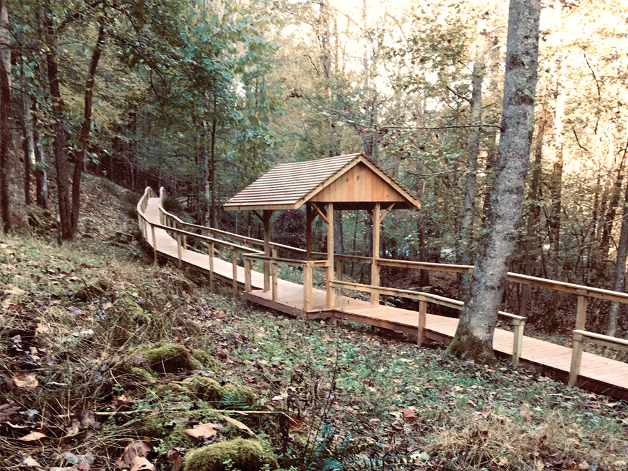 The boardwalk connects to a trail to create a two-mile loop.