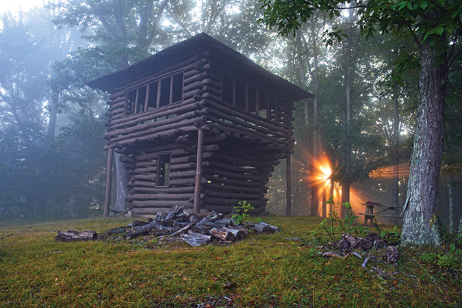 The Anne Bailey Lookout Tower is in Watoga State Park.