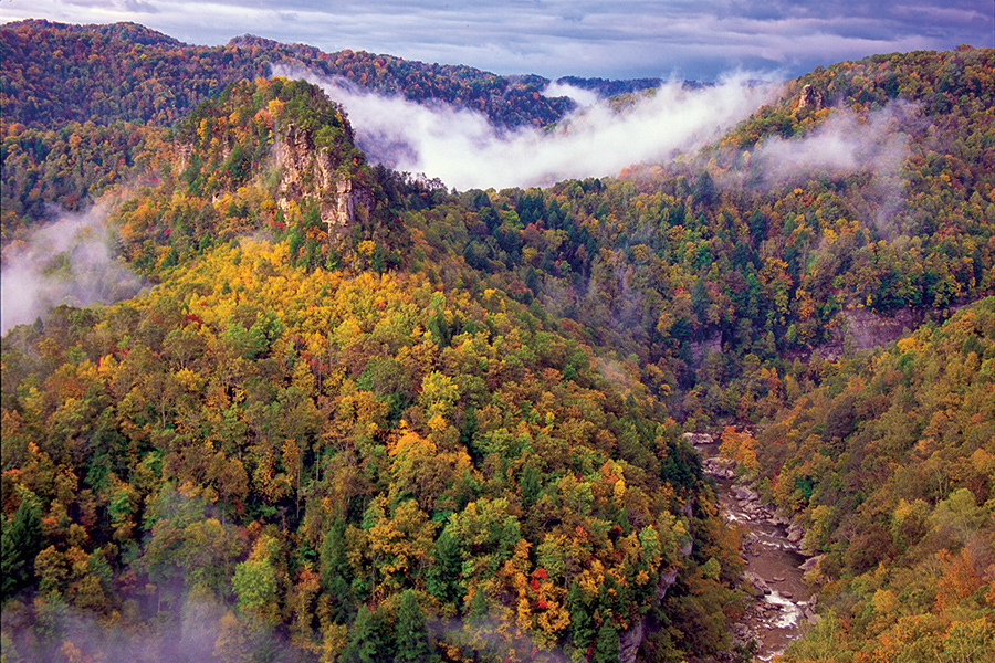 Breaks Interstate Park, a stop along Virginia’s Lonesome Pine Trail, features one of the deepest gorges in the eastern U.S.
