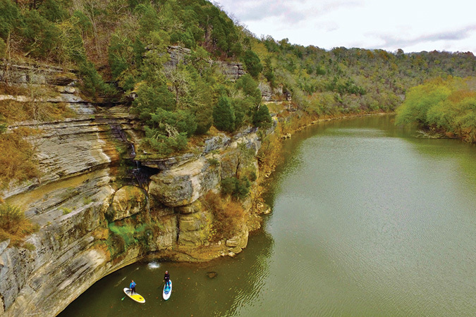 The Kentucky River and its forks begin in eastern Kentucky and flow westward.
