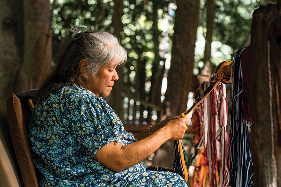 Cherokee crafts are alive at Oconaluftee Indian Village in Cherokee, North Carolina.