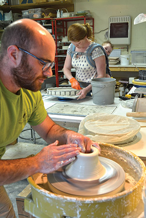 Working in the studio is a family affair.