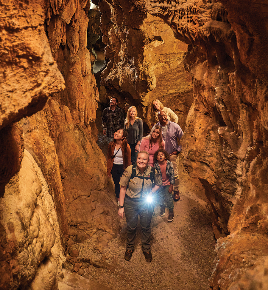 Kentucky’s Carter Caves can be explored either as a guided hike or on your own.