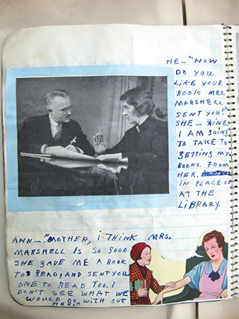 Lacking enough books to circulate, Pack Horse Librarians constructed their own scrapbooks from discarded materials.