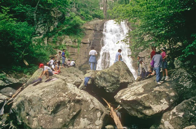 The canyon's six waterfalls are rated to be among the 13 highest in Shenandoah National Park.