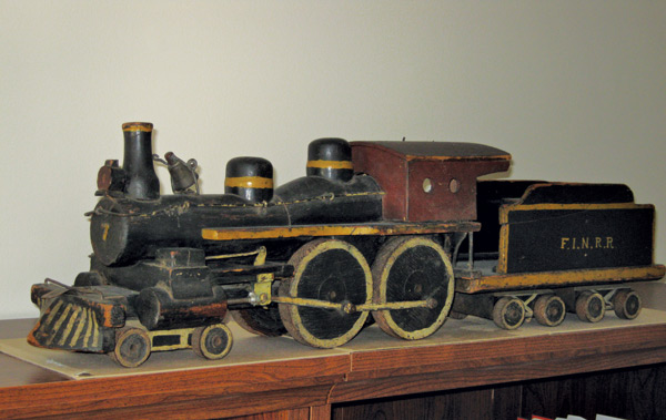 Frank Norris's grandfather made this wooden train for Frank's father, in about 1917.