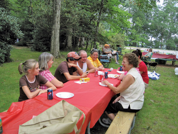 Patsy Gouge and her family, from the South Toe Valley, have family traditions of picnics at Crabtree Falls.