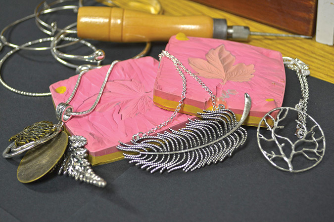 Margaret Parker’s necklaces, are often inspired by themes in nature.