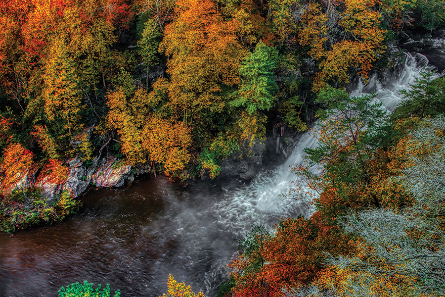 Tallulah Gorge State Park is in Tallulah Falls, Georgia, in the northeast corner of the state. From the photographer: “This park is a wonderful outdoor haven for hiking and photography. The views of the 1,000-foot-deep gorge and the Tallulah River below are breathtaking. In autumn, the many waterfalls are surrounded by the colorful changing of leaves.”