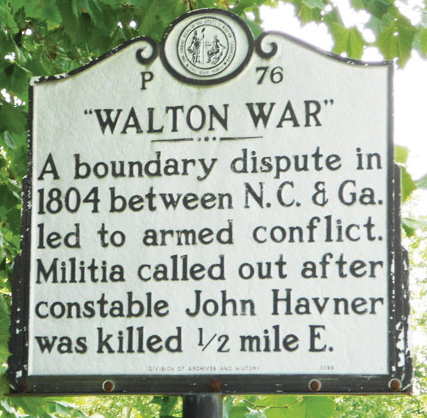Soon after Buncombe County, North Carolina, men captured 10 Walton County, Georgia officals, the conflict ended.