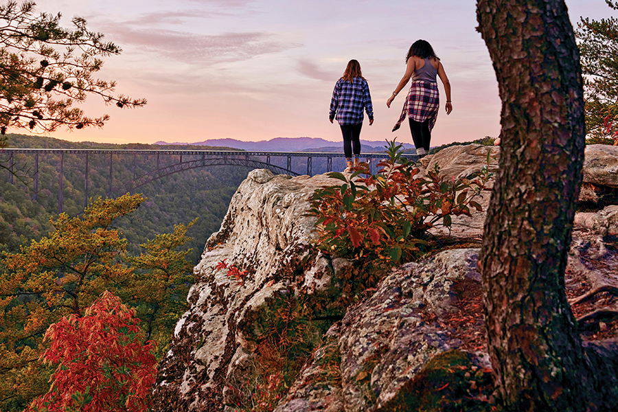 Long Point Overlook Trail, Fayetteville, West Virginia, is a 3.2-mile out-and-back.