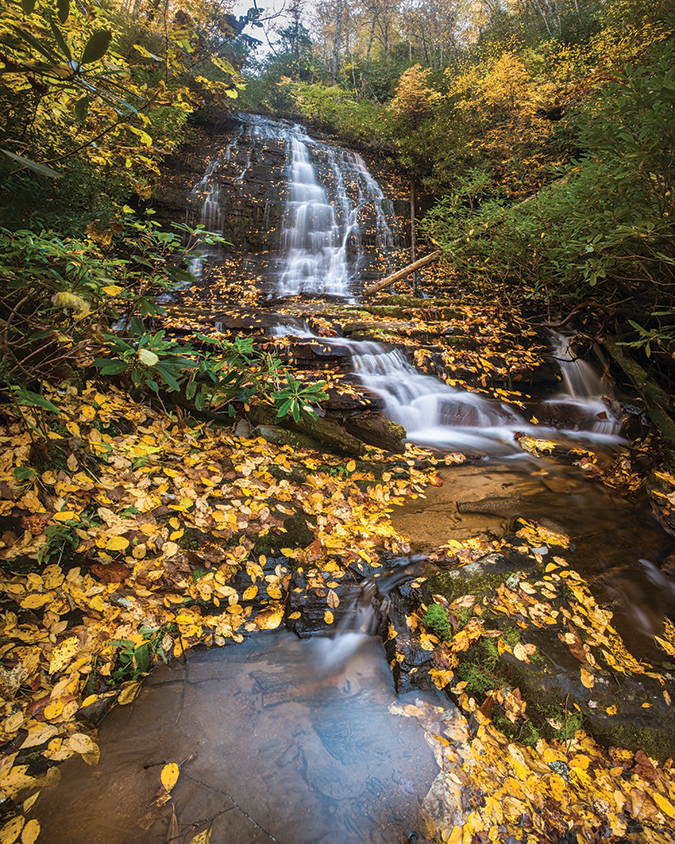 Spoonauger Falls in Sumter National Forest, South Carolina. From the photographer: “This is a special and unique waterfall because it is just a short hike from the trailhead, from which you can access several beautiful waterfalls.  Despite the easy access, this is one of the lesser-visited waterfalls in the region.”