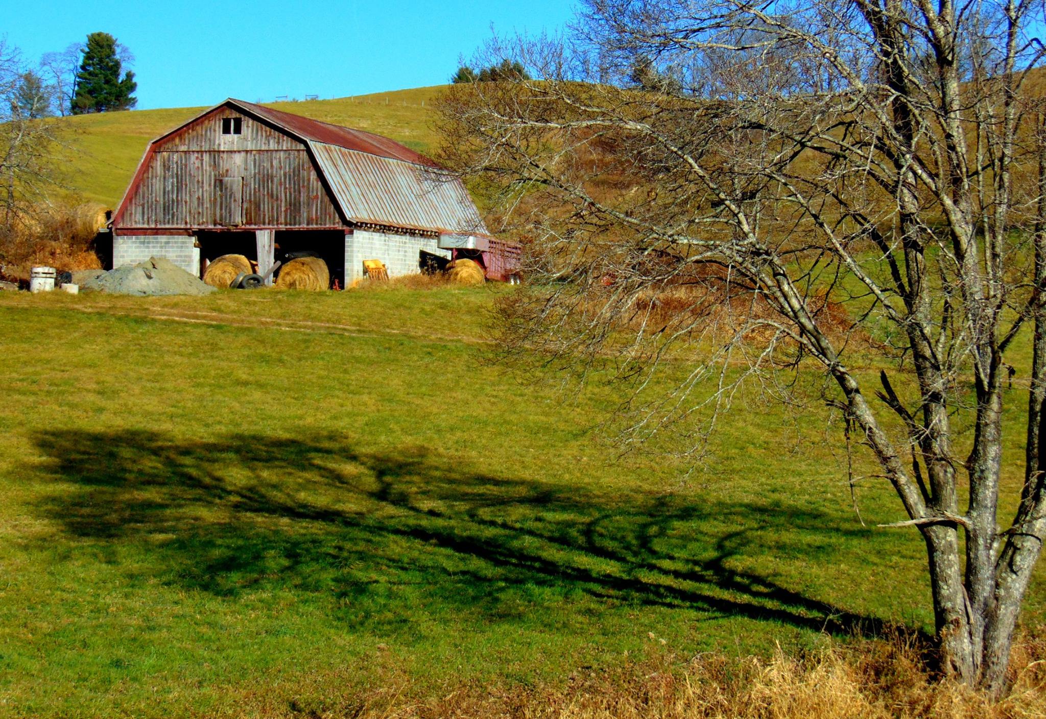 Mountain farms.