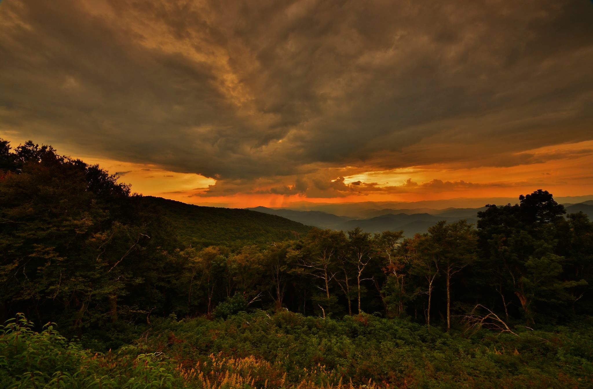 Sunday's Storm on the Blue Ridge Parkway at Glassmine Falls Overlook!