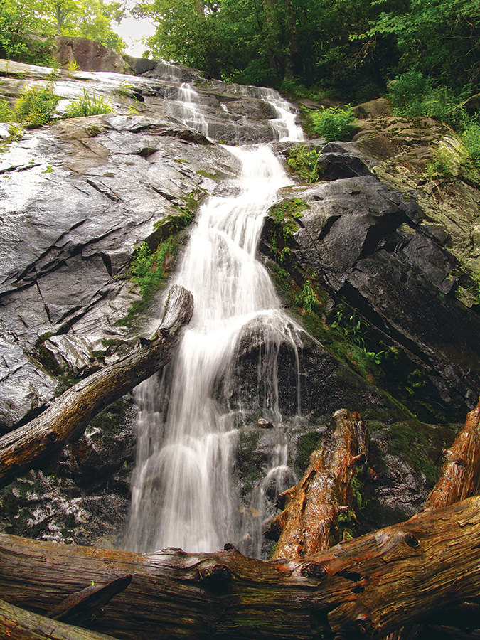 Fallingwater Cascades. (1.5-mile loop, moderate). This walk is easy and short enough for children and older walkers, and its trailhead is just north of Peaks of Otter, at Blue Ridge Parkway milepost 83.5. GPS: 37.472900, -79.580350